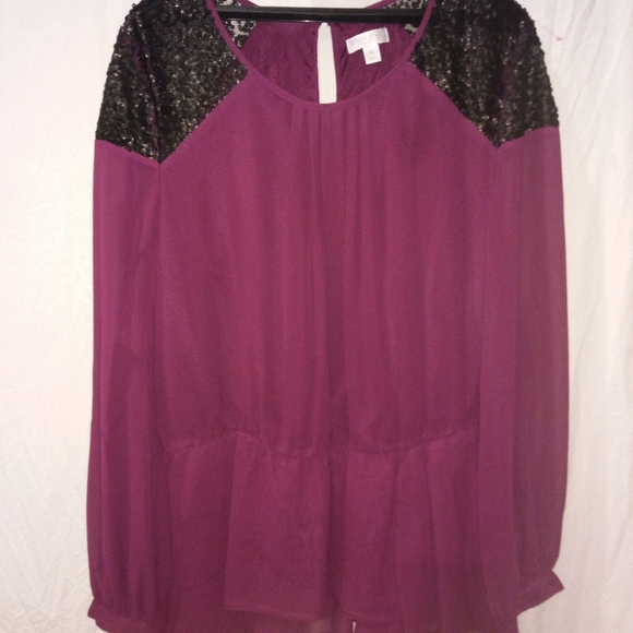 Biscu Biscu woman's plum blouse.. size 1x - Picture 3 of 4